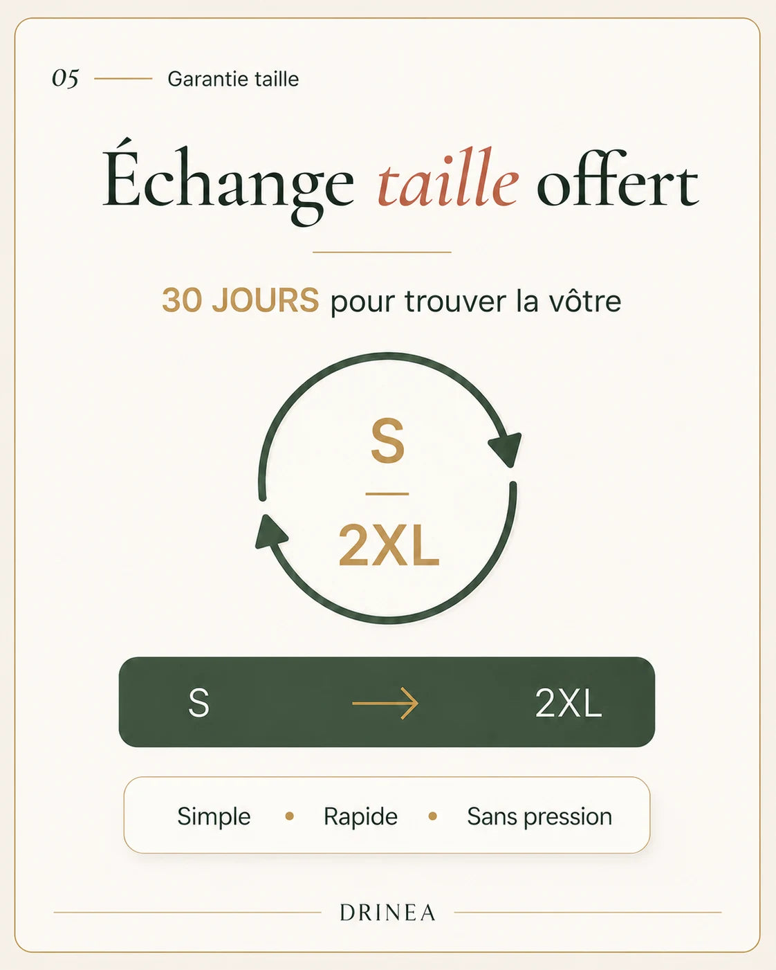 Échange taille sous 14 jours