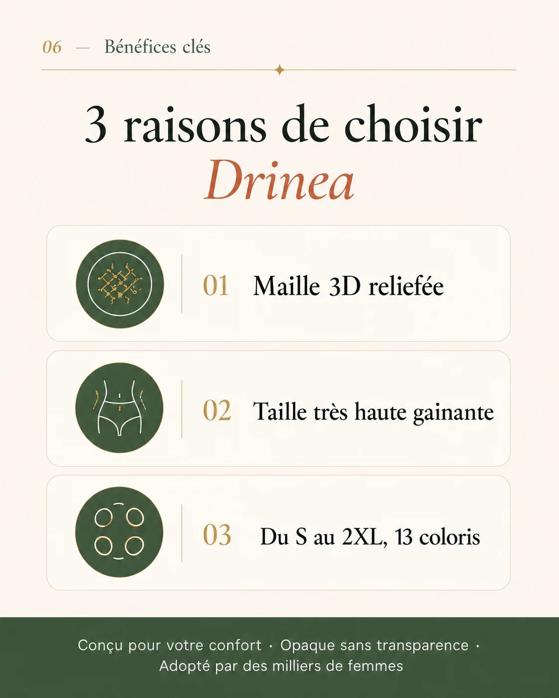 Détails du legging Drinea